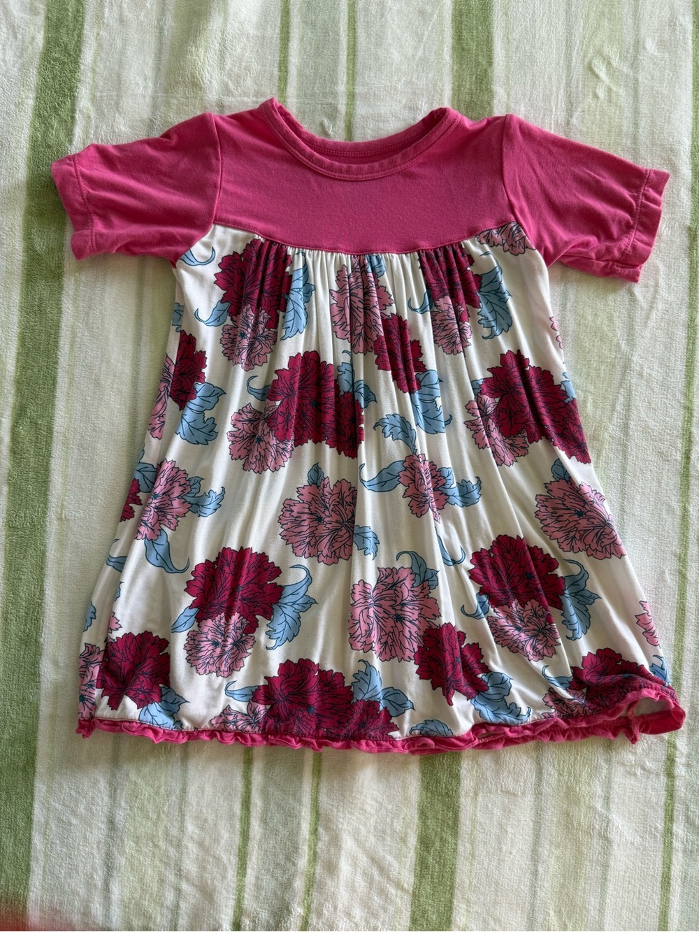 Kickee Pants Pink and White Floral Casual Dress